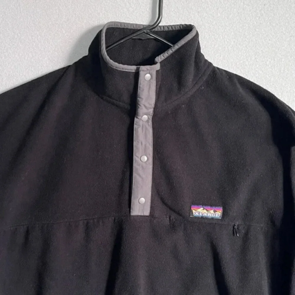 XLARGE‎ UO Snap Button Fleece Sweatshirt Mens S Black Outdoor Camping Hiking